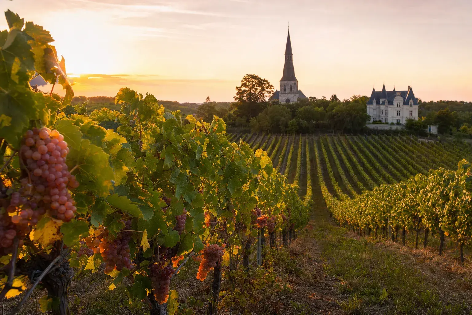 Vignoble du Layon en Anjou, terroir du rosé